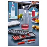 Rotanev Pratik Çubuk Şeklinde Kokteyl Sunum Buz Kalıbı Buzluk Çubuk Buz Kalıbı Ergonomik 11 Hazneli Çok Renkli