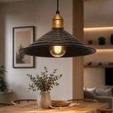 Rotanev Siyah Metal Şapka Sarkıt Avize Retro Eskitme Endüstriyel Mutfak Cafe Aydınlatma - Siyah