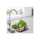 Rotanev Sürgülü Pratik Ayarlanabilir Lavabo Süzgeci, Ayarlı Süzgeç, Meyve Sebze Salata Yıkama Süzgeci Pembe