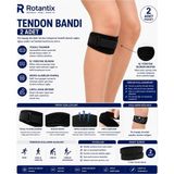 Rotantix 2 Adet Patella Tendon Bandı Patella Desteği Bandajı Diz Destek Bandı - Siyah - Tek Ebat