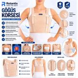 Rotantix Göğüs Korse Çelik Balenli Kaburga Kırıkları Göğüs Kafesi Cerrahisi - Ten - Tek Ebat