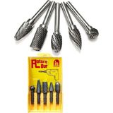 Rotary Bur Matkap Uçlu Törpüsü 5'li Takim Oyma Seti Hobi Ağaç Seti Oyma Kalem Törpü Hobi Seti - Sarı