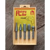 ROTARY ÇELİK AHŞAP TÖRPÜ SETİ AĞAÇ TÖRPÜLEME SETİ 5 PARÇA - Gri - 55MM