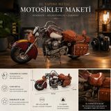 Rotastrek El Yapımı Metal Motosiklet Maketi Klasik Vintage Motor Modeli ve Dekoratif Ev Ofis Objesi