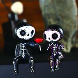 Rotel Şeker Kafatası Dekor Çift Heykeli, Ev Mutfak Kitaplık Heykelcik, Dia De Los Muertos Süslemeleri Kadınlar için Hediyeler, Cadılar Bayramı Dekoru Alebrijes Adornos Para Sala Modernos Cuartos