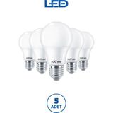 ROTHER RTL01113-5 Rother A60 LED Ampul 9W E27 810 Lümen 4000K Gün Işığı Enerji Tasarruflu Ampul 5 Adet