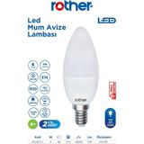 ROTHER RTL02111 Rother LED Mum Avize Ampul 6W E14 470 Lümen 4000K Gün Işığı - Enerji Tasarruflu Ampul - Amber
