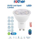 Rother ''RTL11121 Rother GU10 LED Spot Ampul 6W 540 Lümen 3000K Sarı Işık - Enerji Tasarruflu Ampul