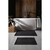 Rothi Pamuklu Kaymaz Taban Antrasit 2'li Banyo Paspas Seti 60x100 60x50