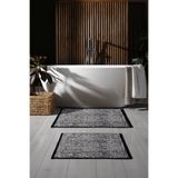 Rothi Pamuklu Kaymaz Taban Gri 2'li Banyo Paspas Seti 60x100 60x50