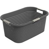 Rotho Country çamaşır sepeti 40 l, plastik (PP) BPA içermez, antrasit, 40 l (58,0 x 38,9 x 25,1 cm)