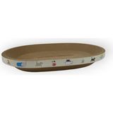 Rotipet Karton Kedi Tırmalama Elips Yatağı Large 54x37x9 cm Doğal Karton Malzeme ile Kedinizin Konforu İçin