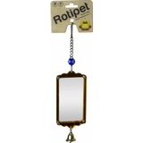 Rotipet Kuş Oyuncağı Akrilik Çerçeveli Ayna Büyük - Transparan Turuncu