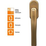 Roto Line Pencere Kolu ( Bütün Renkler ) Pvc Alüminyum - Bronz
