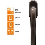 Roto Line Pencere Kolu ( Bütün Renkler ) Pvc Alüminyum - Siyah