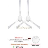 RotRever Xiaomi Mi Robot Vacuum Mop Pro (Model KOD:STYTJO2YM)VACUUM Mop P Robot Süpürge Uyumlu Yedek Parça Seti - Yan Fırça