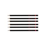 Rotring 2B Sınav Kalemi 6'lı Set, Siyah, 7.5 cm