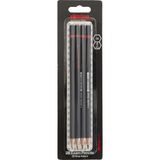 Rotring 2B Sınav Kalemi Setli 4'lü 0,28 mm Uç Boyutu Standart Renkli Deri Gövde