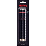 Rotring 2B Sınav Kurşun Kalemi 4'lü Altıgen Gövdeli Kırılmaya Dayanıklı Uç