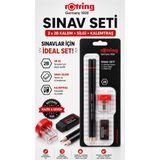 Rotring 2B Sınav Seti – 2 Adet Sınav Kalemi, Sınav Silgisi ve Kalemtıraş