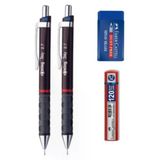 Rotring 2'li Bordo Tikky 0.7 Uçlu Versatil Kalem - 1 Adet Orta Boy Sınav Silgisi - 1 Adet 120 Min Uç