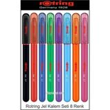 Rotring 8 Renk Karışık Jel Roller 0.7 mm Kalem Seti