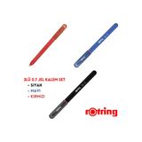 Rotring Jel Kalem 0.7 mm, 3 Renk Set, Siyah Mavi Kırmızı