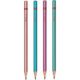 Rotring Metalik Kurşun Kalem 4 Lü 1 Paket Siyah Renkli Kurşun Kalem 4 Renk Hb Kurşun Kalem
