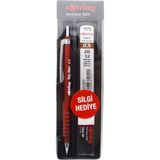Rotring Retro Versatil Uçlu Kalem Uç-Silgi 3 Lü Okul Seti 0.5 - Kırmızı