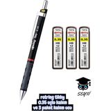 Rotring Tikky 0.35 Uçlu Kalem ve 3 Paket Kalem Ucu Siyah Tek Ebat