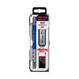 rOtring Tikky Mekanik Kurşun Kalem, Uç ve Silgi Seti, 0,5 mm Kalem, 2B Uç, Orta Boy Silgi, Mavi, 3'lü Set