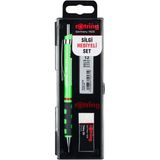 rOtring Tikky Mekanik Kurşun Kalem, Uç ve Silgi Seti, 0,5 mm Kalem, 2B Uç, Orta Boy Silgi, Neon Yeşil, 3'lü Set