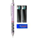 Rotring Tikky Mor 0.7 mm Versatil Kalem Seti – 2 Adet 0.7 2b Uç + Dust-Free Sınav Silgisi