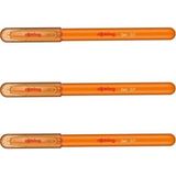 Rotring Turuncu Jel Mürekkepli Tükenmez Kalem 3'lü Set Renkli Yazım İçin Özel Tasarım