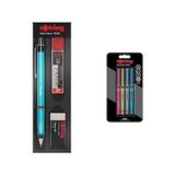 Rotring Visuclick Versatil Kalem 3’lü Okul Seti + Rotring Fineliner, İnce Keçe Uçlu Kalem 0.4 mm, 4'lü Paket, Canlı Renkler