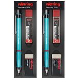 Rotring Visuclick Versatil Kalem 3’lü Okul Seti, Uçlu Kalem 0.7 mm, 0.7 Uç 2B, Silgi Hediye - Mavi 2li paket