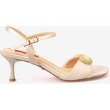Rouge Kadın 7,5cm Topuklu Sandalet 1168 - Bej