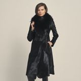 Rouge Kürklü Kadın Deri Mont P254U - Siyah - 36