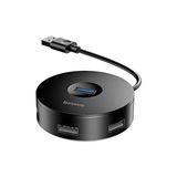Round Box 3 In 1, Çok Fonksiyonlu Bilgisayar/telefon Hub Adaptörü, Siyah, Kablo Uzunluğu: 12 Cm, Bağlantı Sayısı: 3, Bağlantı: USB Type A 3.0'dan - USB Type A 3.0 & USB Type A 2.0,seyahat Boy - standart
