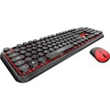 Round Km-6282 Siyah Kırmızı Kablosuz Qmultimedia Klavye + Mouse Set