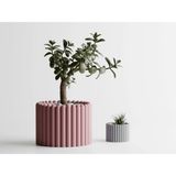 Rounded Dekoratif Saksı - Pembe Yuvarlak Modern Bitki Saksısı 17,5 cm - 240x240x175mm