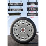 Routicar Fiat 15" inç Linea Punto Doblo Fiorino Jant Kapağı Seti 4 Adet Gri 4 Bijonlu G056