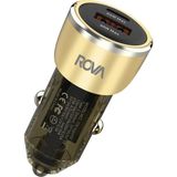 Rova OSB194 95W Hızlı Araç Şarj Cihazı – PD65W Type-C + QC30W USB Çıkışlı, Pps Destekli, Güvenlik Sertifikalı, Gold - Altın