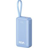 Rova PWS624 10000 Mah 22.5W Süper Hızlı Şarj Destekli Powerbank – Type-C & USB Çıkış, Dahili Type-C ve Lightning Kablo - Mavi