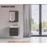 Rovalli Tambur Banyo Dolabı Seti - Koyu Antrasit