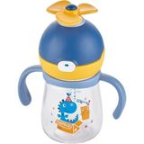 Rovco 220ML Dönebilen Pervane Başlıklı Akıllı Pipet Toplu Bebek (+6 Ay) Tritan Su Matarası B1050 - Lacivert