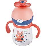 Rovco 220ML Dönebilen Pervane Başlıklı Akıllı Pipet Toplu Bebek (+6 Ay) Tritan Su Matarası B1050 - Pembe