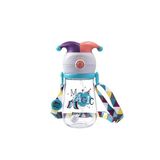 Rovco 350ml Pipetli Eğlenceli Sihirbaz Desenli Ve Şapkalı Akıllı Pipet Toplu Tritan Su Matarası (Turkuaz-Mor-Turuncu)