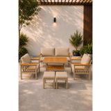 Rovena AREL Balkon Takımı cappuccino Bahçe Takımı 5+1 (Masa 70x110 2 li Koltuk 70x150 Tekli Koltuk 70x70)