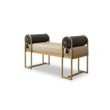 Rovena Solid Bench Yatak Ucu Oturma Bankı, Makyaj Oturağı, Metal Ayaklı Krem Puf, Bench, Montajsız Oturak